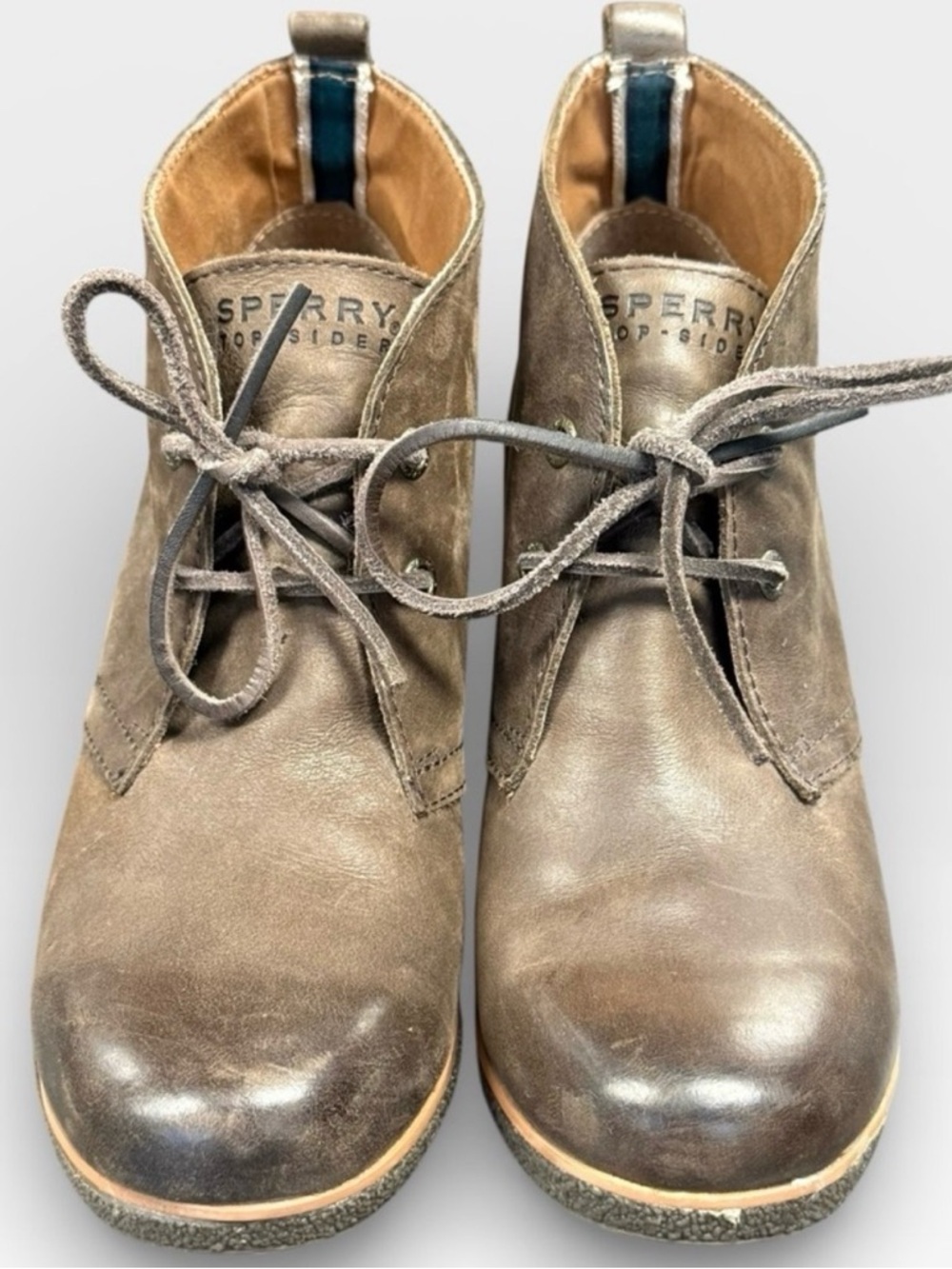 Sperry Men’s Taupe Brown Leather Chukka Boots